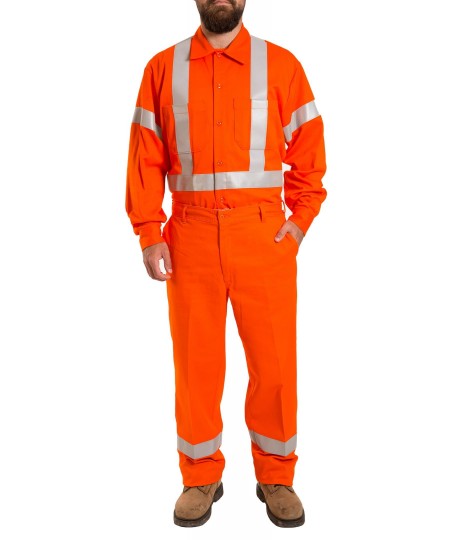 High Visibility Cotton long sleeve shirt, button closure
