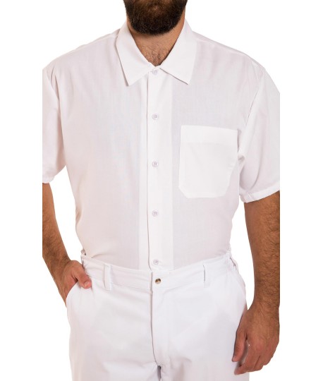 Chemise de cuisine à manches courtes, fermeture à boutons Chemise de cuisine à manches courtes, fermeture à boutons