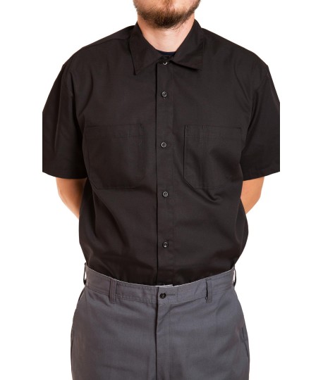 Short Sleeve Industrial shirt, button closure, gripper at collar