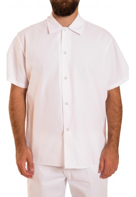 Short sleeve cook shirt, gripper closure