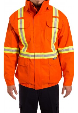 Flame resistant high visibility 3 in 1 Bomber jacket