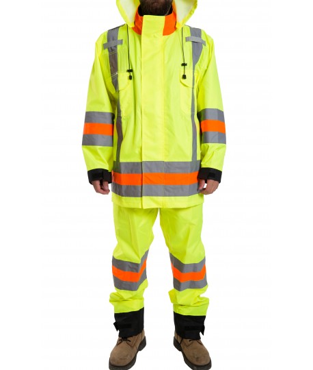 Insulated flagman Hi Vis water proof vest ("MTQ" standard)